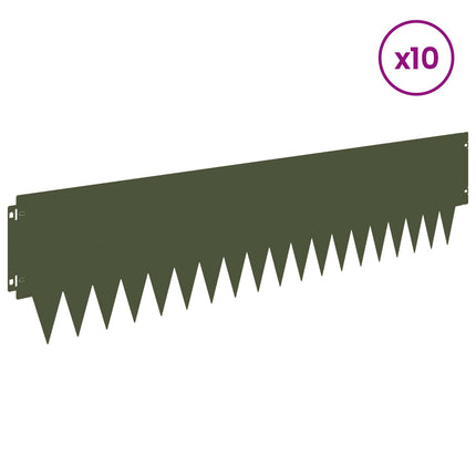 Plænekant 10 pcs 103 x 25 cm metal Olivengrøn