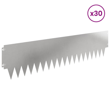 Plænekant 30 pcs 103 x 25 cm metal Sølv