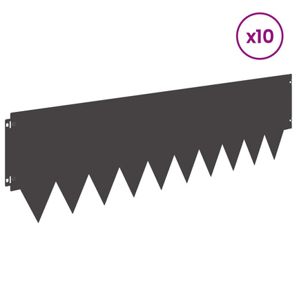 Plænekant 10 pcs 103 x 30 cm metal Sort