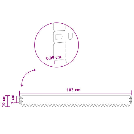 Plænekant 50 pcs 103 x 10 cm Stål Sort
