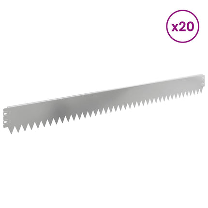 Plænekant 20 pcs 103 x 10 cm Stål Sølv