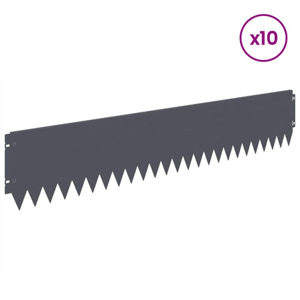 Plænekant 10 pcs 103 x 20 cm Stål Antracit