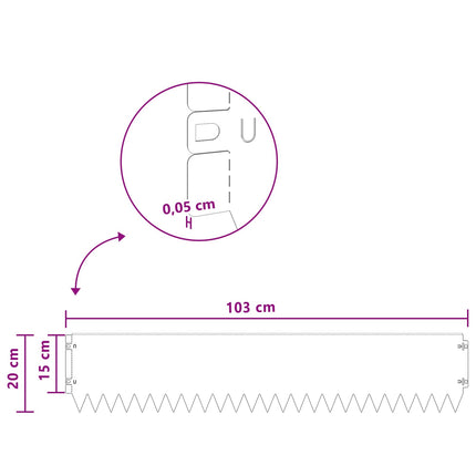 Plænekant 10 pcs 103 x 20 cm Stål Sølv
