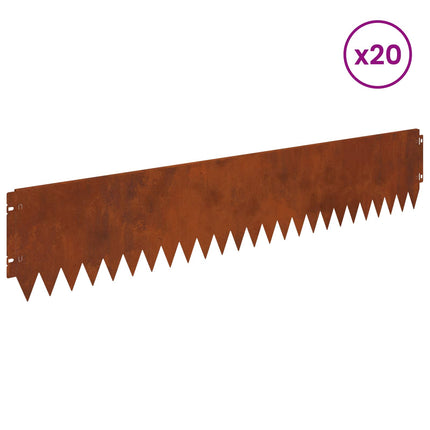 Plænekant 20 pcs 103 x 20 cm Stål Rusten
