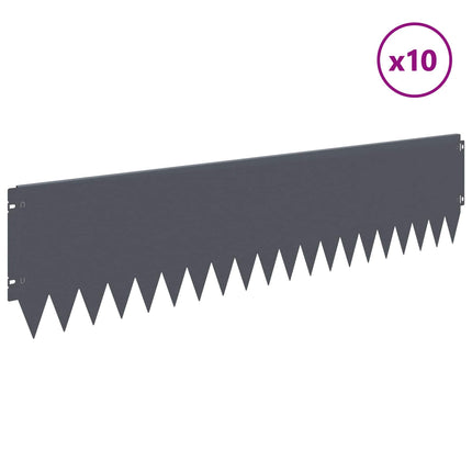 Plænekant 10 pcs 103 x 25 cm Stål Antracit