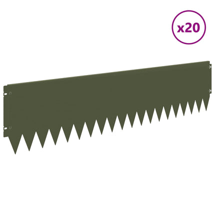 Plænekant 20 pcs 103 x 25 cm Stål Olivengrøn