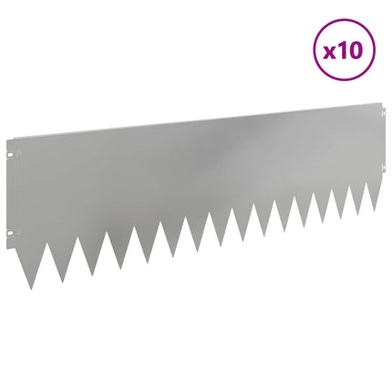 Plænekant 10 pcs 103 x 30 cm Stål Sølv
