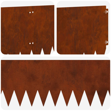 Plænekant 10 pcs 103 x 30 cm Stål Rusten
