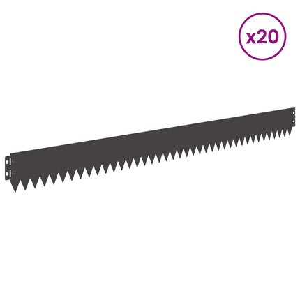 Plænekant 20 pcs 103 x 10 cm Stål Sort