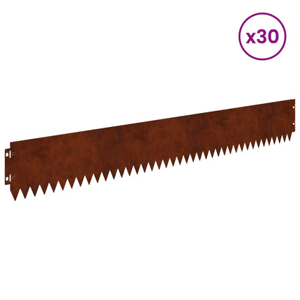 Plænekant 30 pcs 103 x 15 cm Stål Rusten