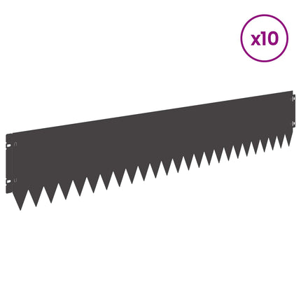 Plænekant 10 pcs 103 x 20 cm Stål Sort
