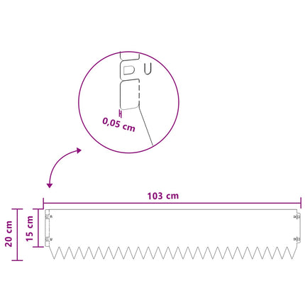 Plænekant 30 pcs 103 x 20 cm Stål Sort