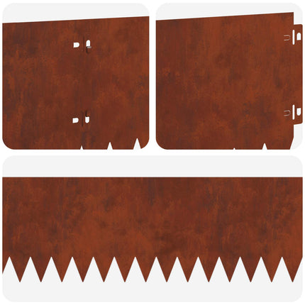 Plænekant 10 pcs 103 x 20 cm Stål Rusten