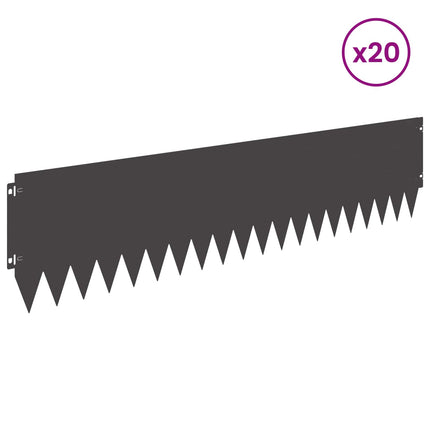 Plænekant 20 pcs 103 x 25 cm Stål Sort