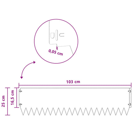 Plænekant 10 pcs 103 x 25 cm Stål Hvid