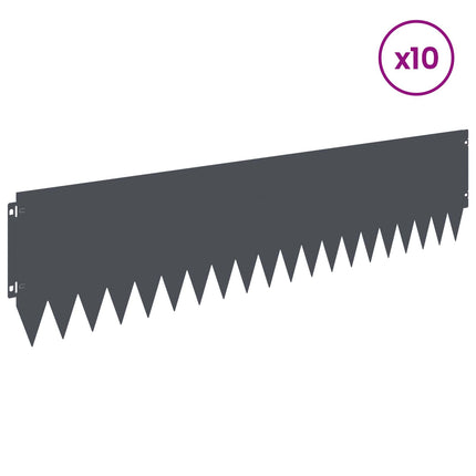 Plænekant 10 pcs 103 x 25 cm Stål Antracit