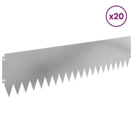 Plænekant 20 pcs 103 x 25 cm Stål Sølv