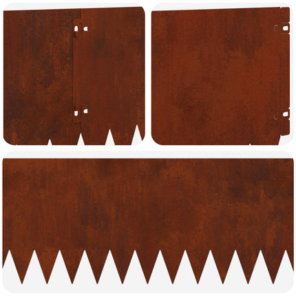 Plænekant 10 pcs 103 x 25 cm Stål Rusten
