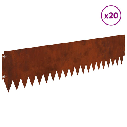 Plænekant 20 pcs 103 x 25 cm Stål Rusten