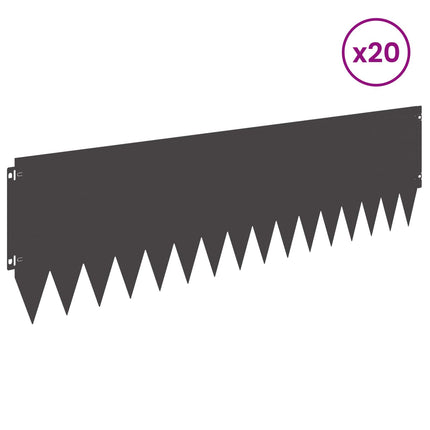 Plænekant 20 pcs 103 x 30 cm Stål Sort