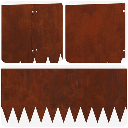 Plænekant 10 pcs 103 x 30 cm Stål Rusten