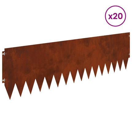 Plænekant 20 pcs 103 x 30 cm Stål Rusten