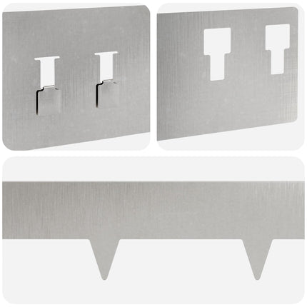 Plænekant 10 pcs 100 x 12 cm Stål Sølv