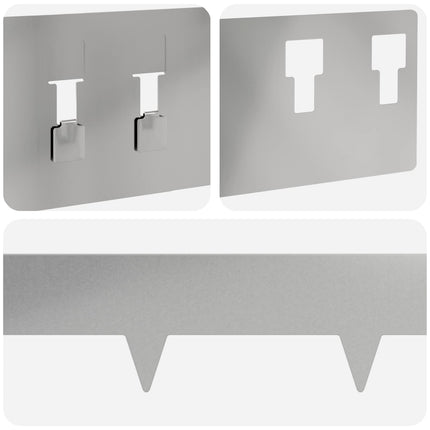 Plænekant 10 pcs 100 x 12 cm Stål Sølv