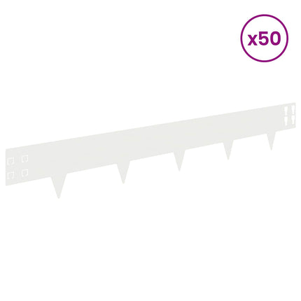 Plænekant 50 pcs 100 x 15 cm Stål Hvid
