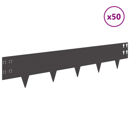 Plænekant 50 pcs 100 x 20 cm Stål Sort