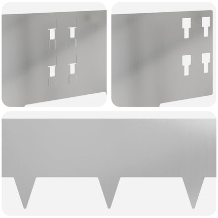 Plænekant 30 pcs 100 x 20 cm Stål Sølv