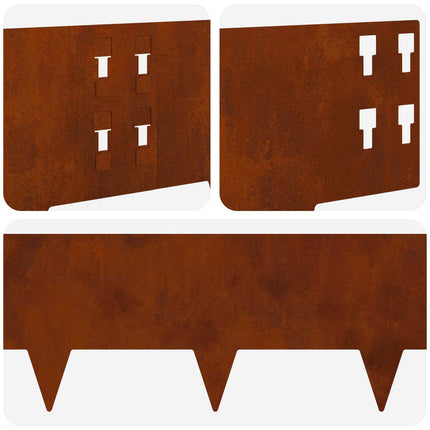 Plænekant 10 pcs 100 x 20 cm Stål Rusten