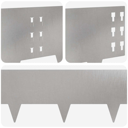 Plænekant 10 pcs 100 x 25 cm Stål Sølv