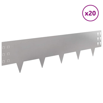Plænekant 20 pcs 100 x 25 cm Stål Sølv