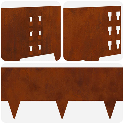 Plænekant 20 pcs 100 x 25 cm Stål Rusten