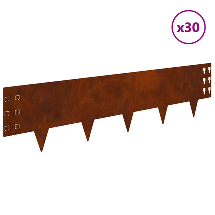 Plænekant 30 pcs 100 x 25 cm Stål Rusten