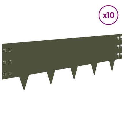 Plænekant 10 pcs 100 x 30 cm Stål Olivengrøn
