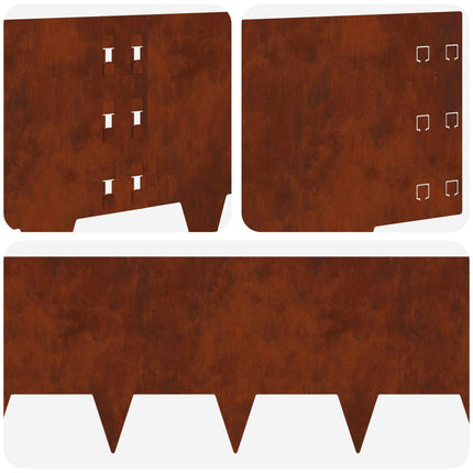 Plænekant 10 pcs 100 x 30 cm Stål Rusten