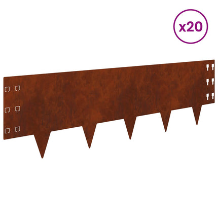 Plænekant 20 pcs 100 x 30 cm Stål Rusten