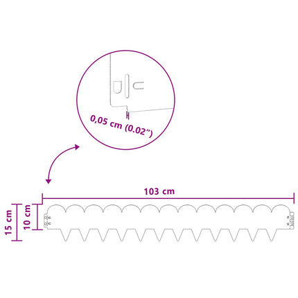 Plænekant 30 pcs 103 x 15 cm Stål Hvid
