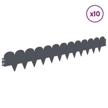 Plænekant 10 pcs 103 x 15 cm Stål Antracit