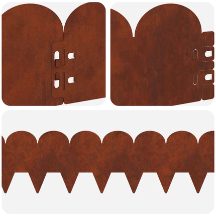 Plænekant 20 pcs 103 x 15 cm Stål Rusten