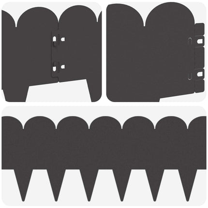 Plænekant 10 pcs 103 x 20 cm Stål Sort