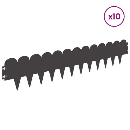 Plænekant 10 pcs 103 x 20 cm Stål Sort