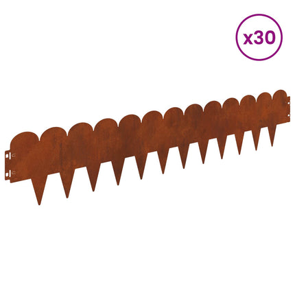 Plænekant 30 pcs 103 x 20 cm Stål Rusten