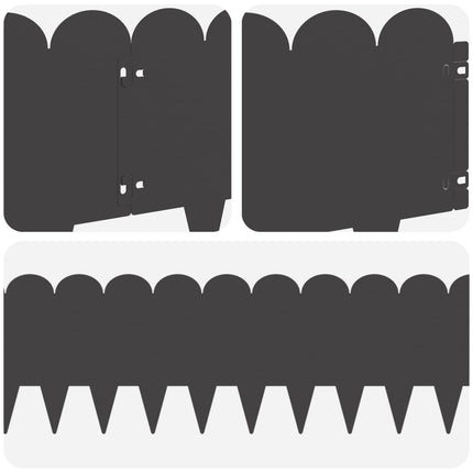 Plænekant 10 pcs 103 x 25 cm Stål Sort