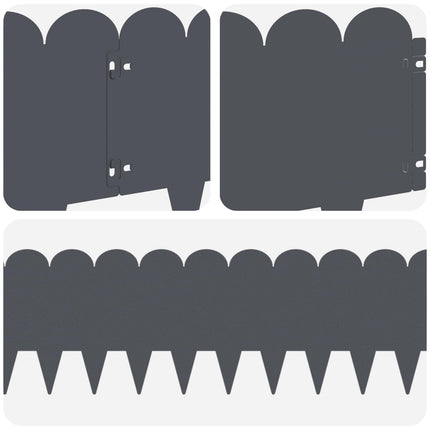 Plænekant 10 pcs 103 x 25 cm Stål Antracit