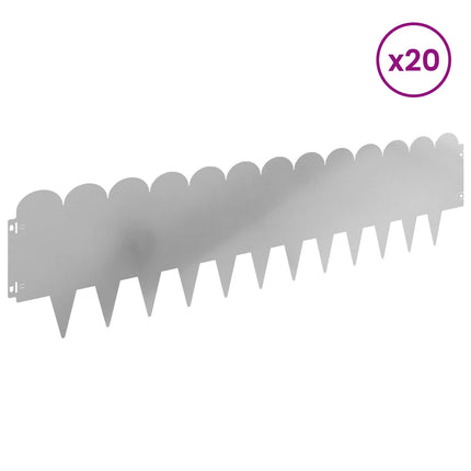 Plænekant 20 pcs 103 x 25 cm Stål Sølv