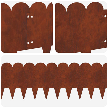 Plænekant 10 pcs 103 x 25 cm Stål Rusten