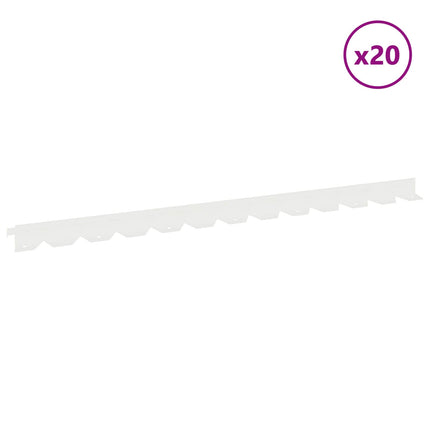 Plænekant 20 pcs 102 x 4 x 4 cm Stål Hvid
